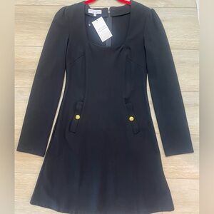 Taylor Tillman Womens Camille Black Long-Sleeve Dress size small NWT